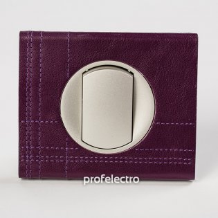 Рамка кожа цвет пурпур-панель титан Celiane Legrand на profelectro.com.ua