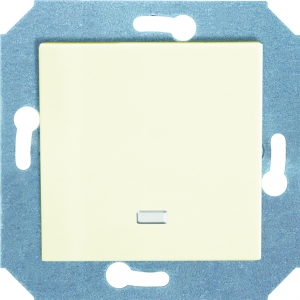 Фото Выключатель одноклавишный проходной (универсальный) с подсветкой (зеленая лампочка) 10 А, 250 В~
