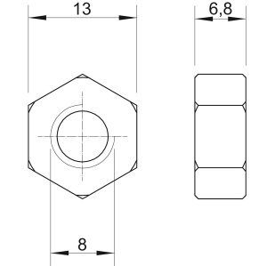 Гайка шестигранна М8